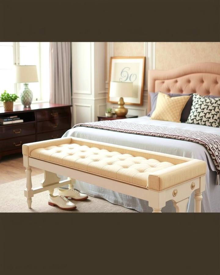 Upholstered Benches at the Foot of the Bed - 25 Pottery Barn Bedroom Ideas