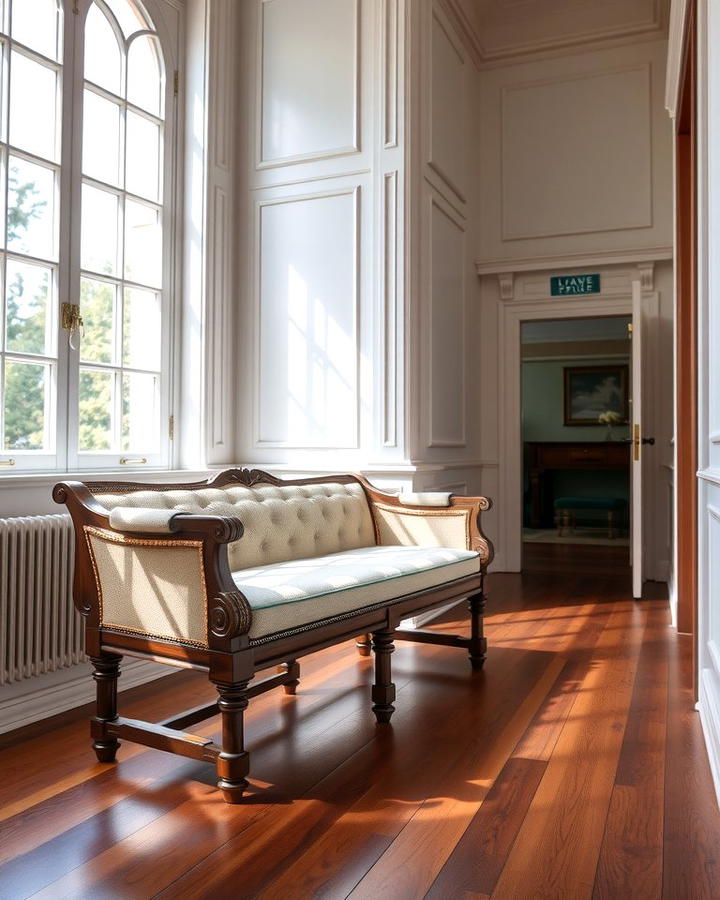 Upholstered Benches - 25 Victorian Hallway Ideas