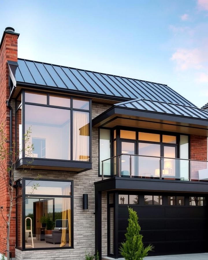 Urban Elegance with Glass and Steel - 30 Exterior Home with a Black Roof Ideas