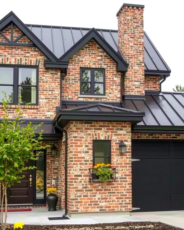 Urban Industrial with Metal and Brick - 30 Exterior Home with a Black Roof Ideas