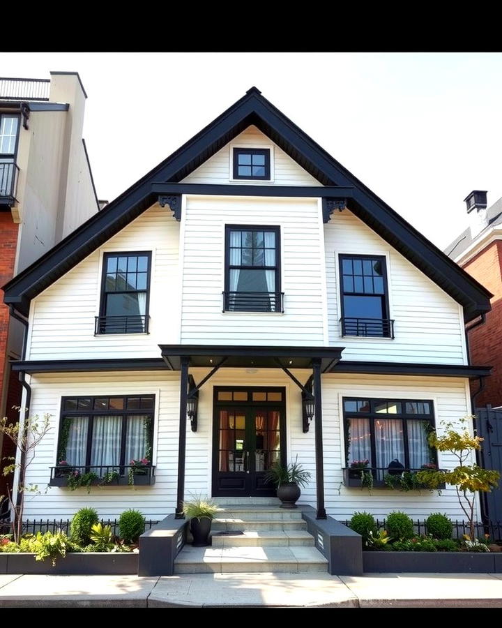 Urban Loft Aesthetic - 25 White Exterior Home with a Black Roof Ideas