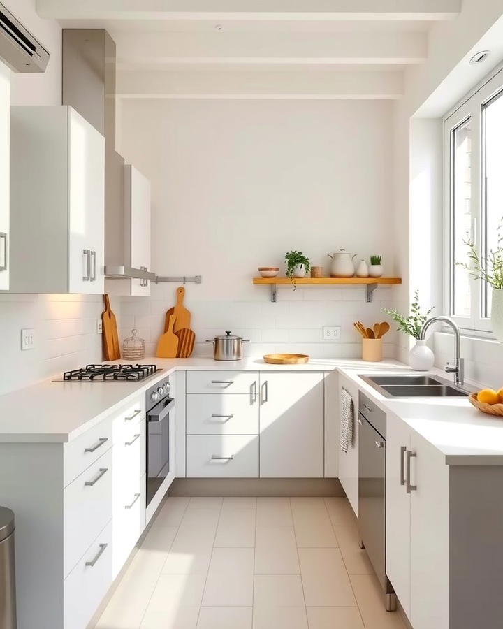 Use Light Colors to Open Up the Space - 25 Small Galley Kitchen Ideas on a Budget