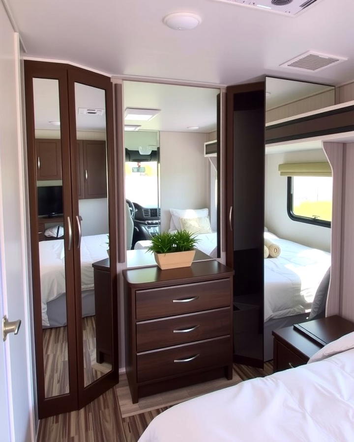 Use Mirrors to Create the Illusion of Space - 25 Rv Bedroom Ideas