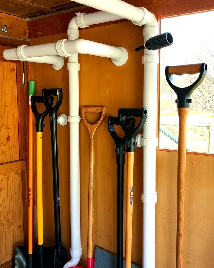 Use PVC Pipes for Tool Storage - 25 Shed Organization Ideas