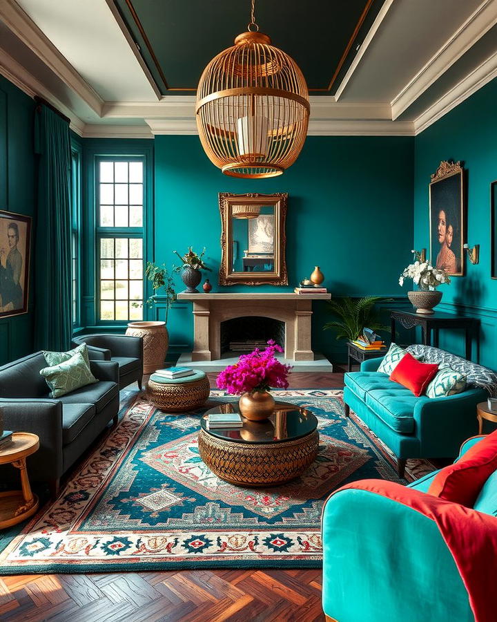 Use Rich Jewel Tones - 30 Bohemian Maximalist Decor Ideas