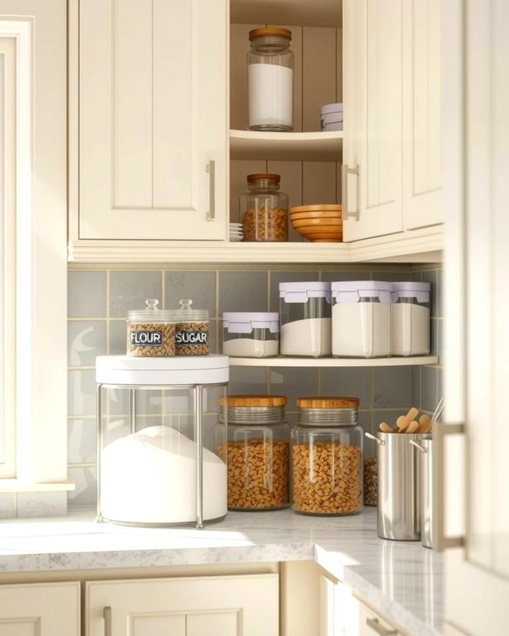 Use Transparent Containers for Storage - 25 Small Galley Kitchen Ideas on a Budget