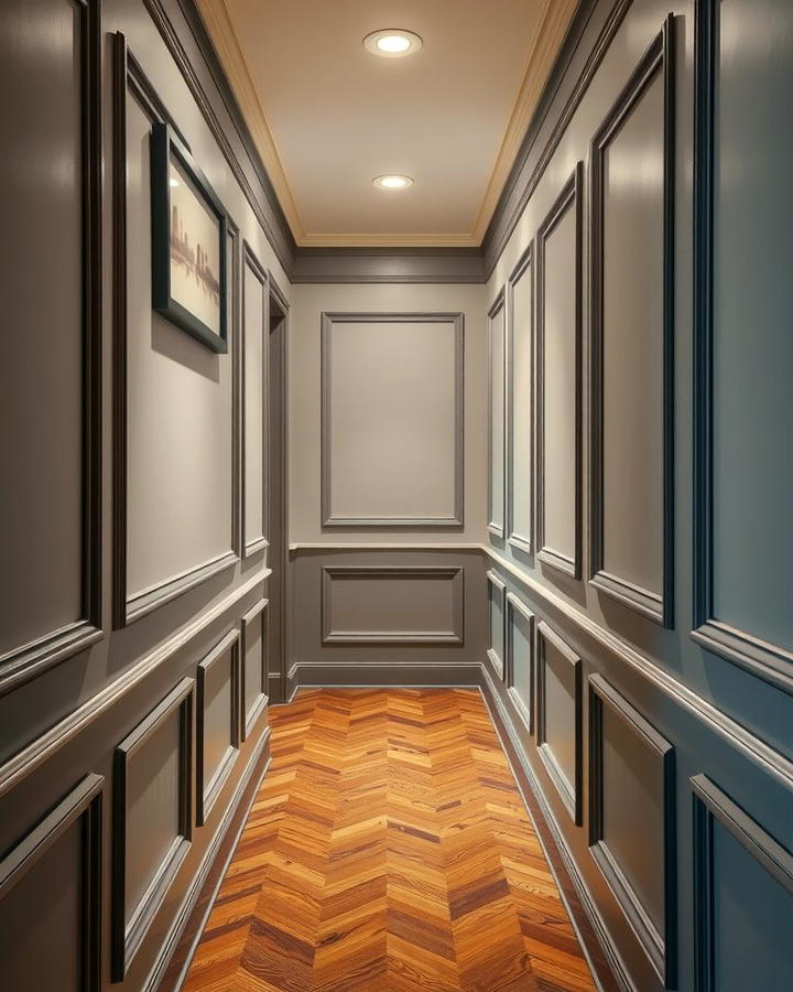 Use Wainscoting for a Classic Look - 25 Narrow Hallway Ideas