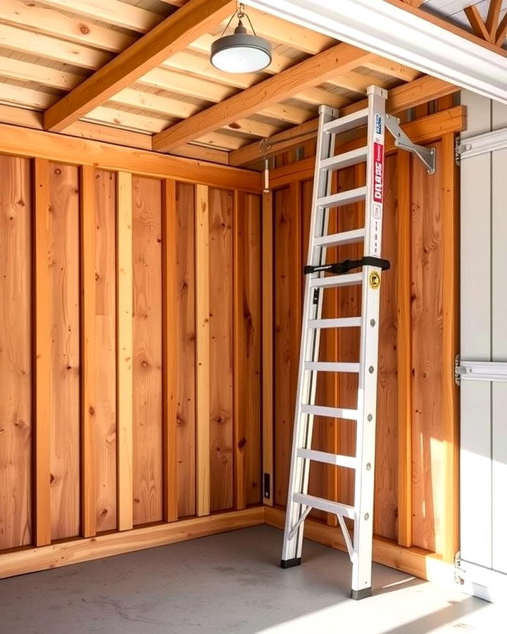 Use a Ladder Storage Hook - 25 Shed Organization Ideas