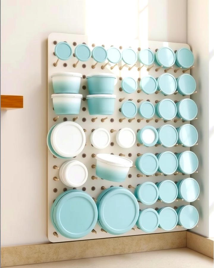 Use a Pegboard for Vertical Storage - 25 Tupperware Organization Ideas