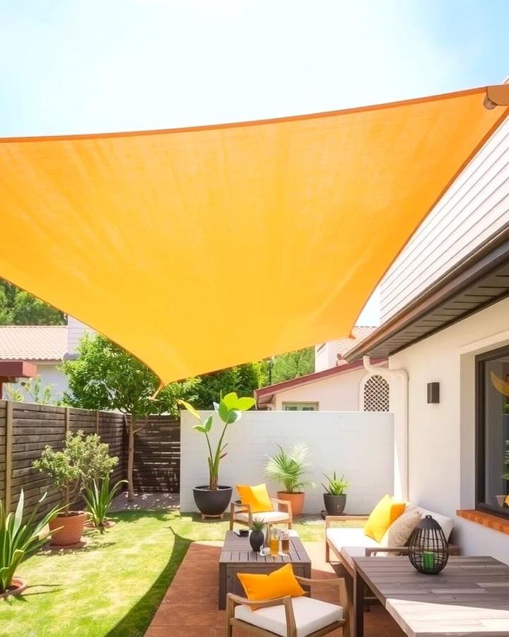 Use a Tarp or Shade Sail - 30 Ideas Cheap Ways to Block Neighbors View