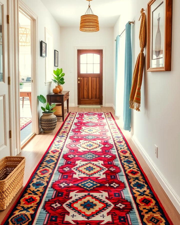 Use a Vintage Runner Rug - 30 Boho Hallway Ideas