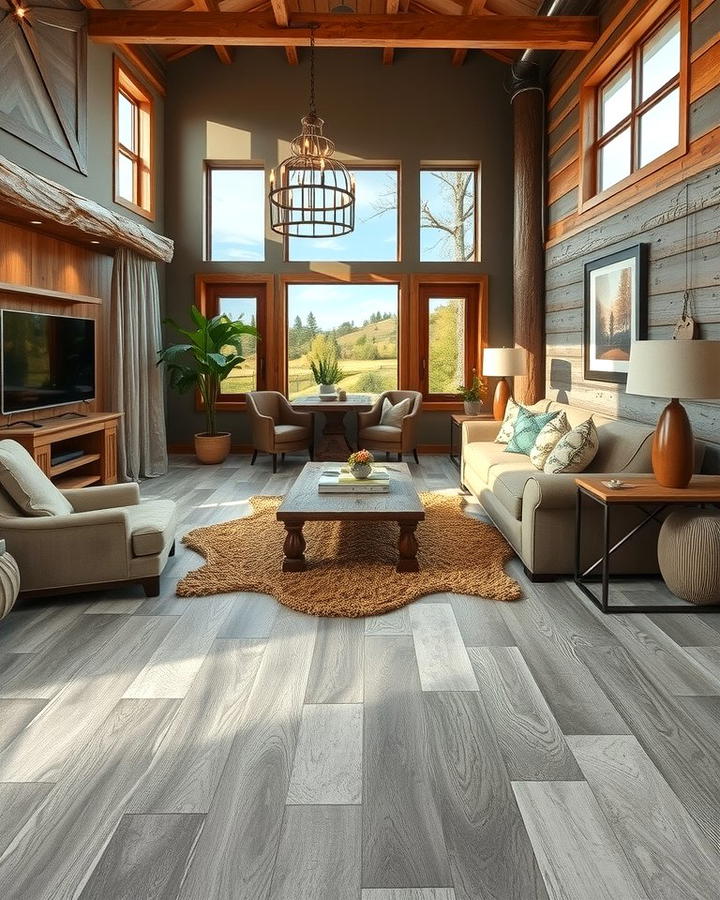 Using Concrete Overlays for Versatility - 25 Rustic Concrete Floor Living Room Ideas