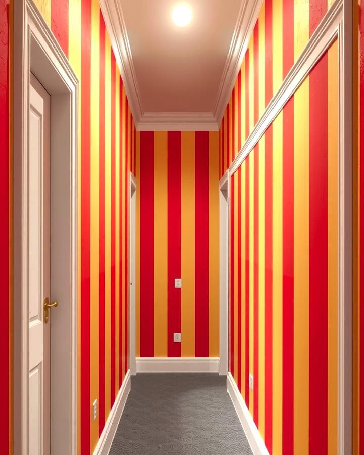 Utilize Bold Paint or Wallpaper - 25 Narrow Hallway Ideas