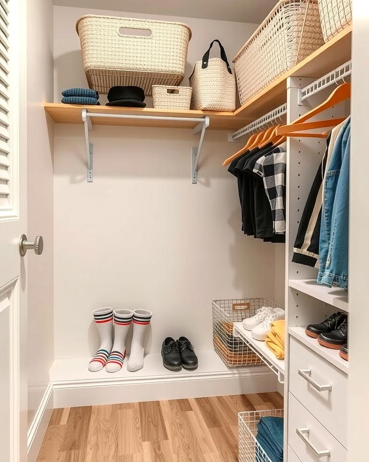 Utilize Under Shelf Baskets - 25 Small Closet Storage Ideas