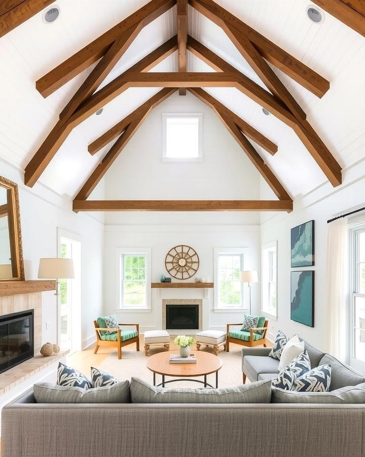 Vaulted Ceilings with Exposed Beams - 25 Modern Cape Cod House Ideas