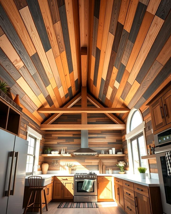 Vaulted Ceilings with Reclaimed Wood - 25 Vaulted Ceiling Kitchen Ideas