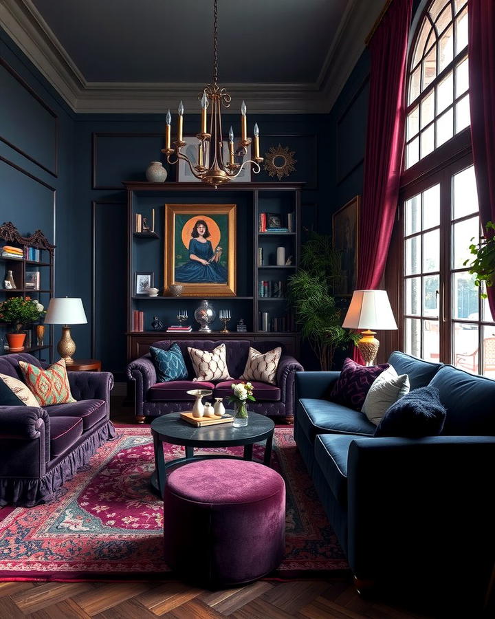 Velvet Covered Furnishings - 30 Witchy Living Room Ideas