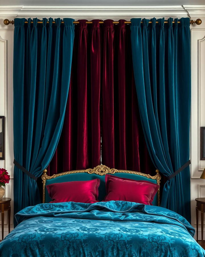 Velvet Curtains - 25 Steampunk Bedroom Ideas