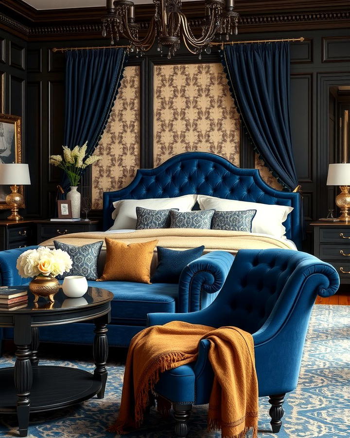 Velvet Upholstery Accents - 25 Victorian Bedroom Ideas