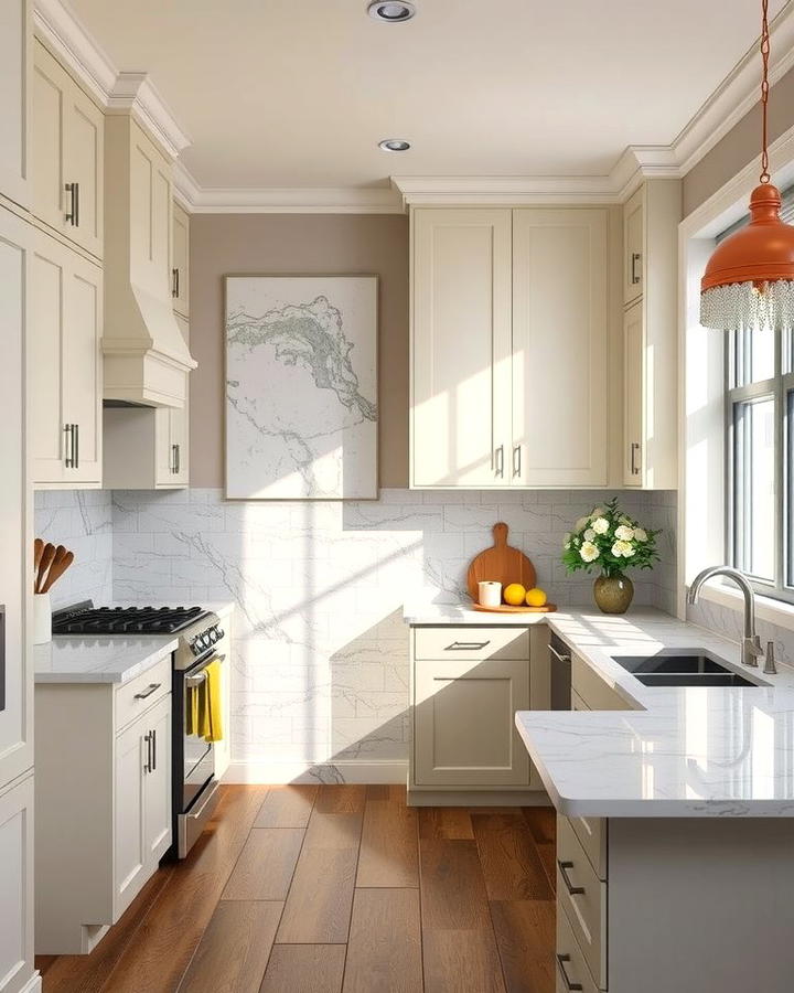 Versatility for Any Countertop Style - 25 Off-white Kitchen Cabinets