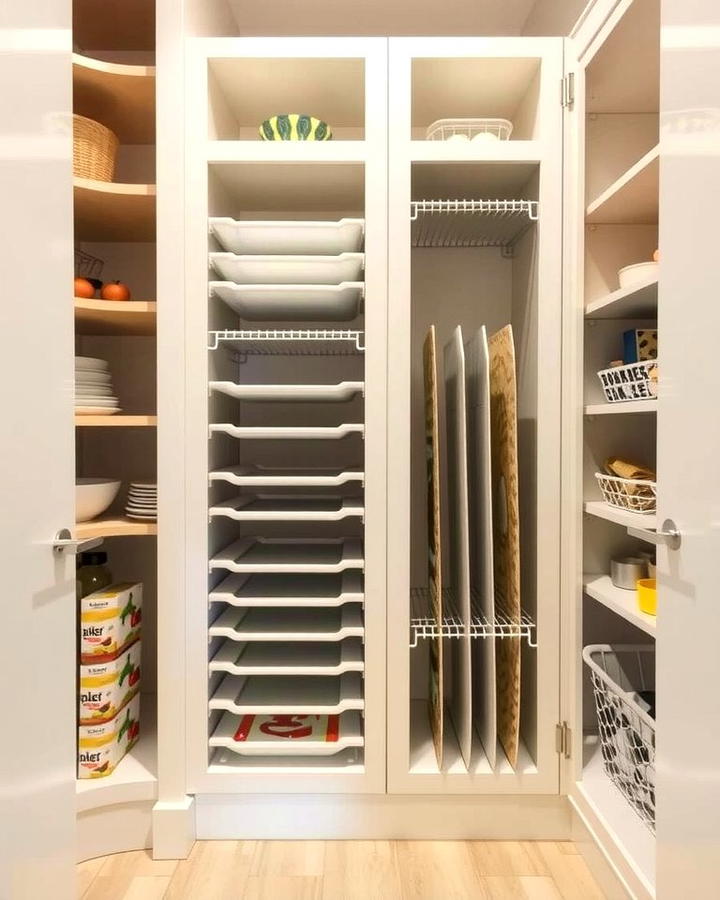 Vertical Dividers for Baking Sheets and Trays - 25 Pantry Shelving Ideas