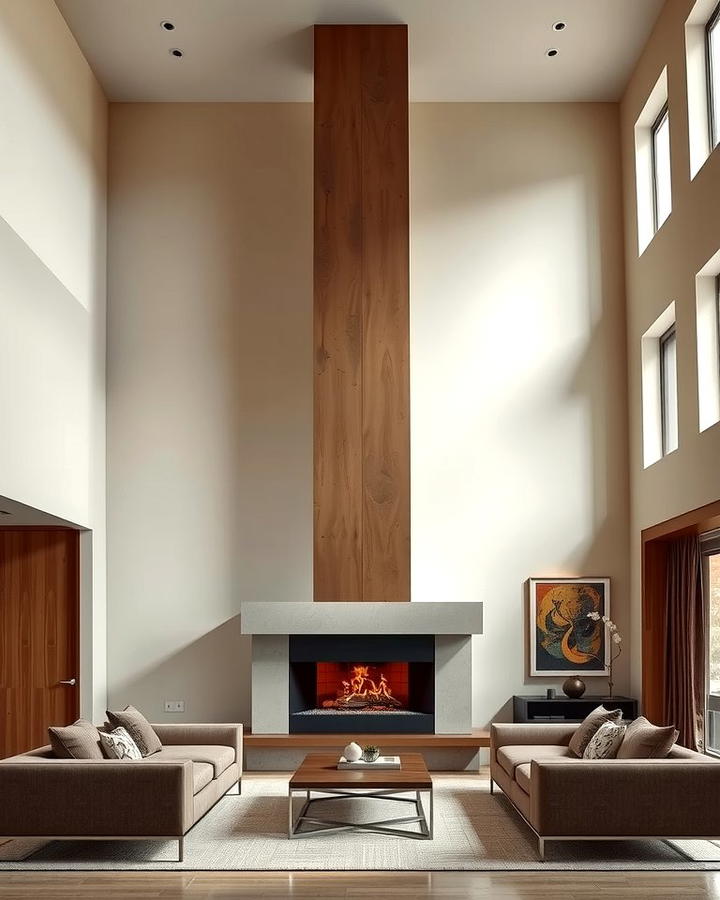 Vertical Emphasis with Tall Designs - 25 Off-center Fireplace Ideas