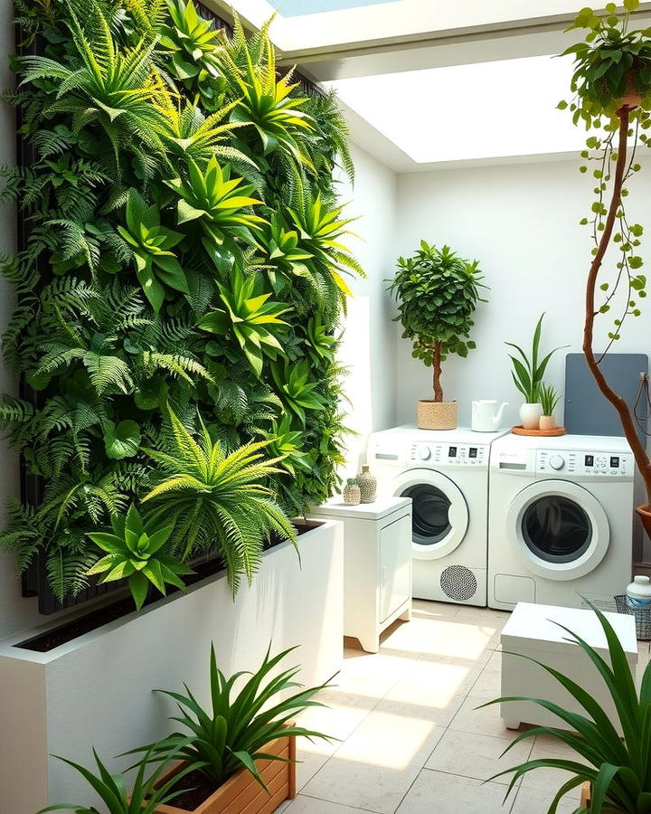 Vertical Garden Integration - 25 Outdoor Laundry Area Design Ideas