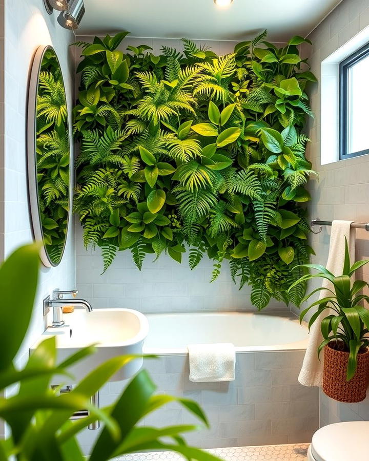 Vertical Gardens for a Lush Atmosphere - 25 Natural Bathroom Ideas