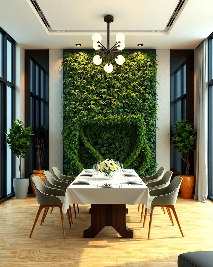 Vertical Green Walls for a Fresh Look - 25 Modern Dining Room Ideas