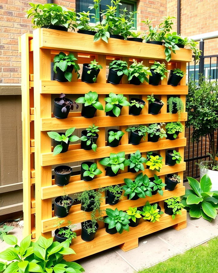 Vertical Herb Garden Fence - 25 Pallet Fence Ideas