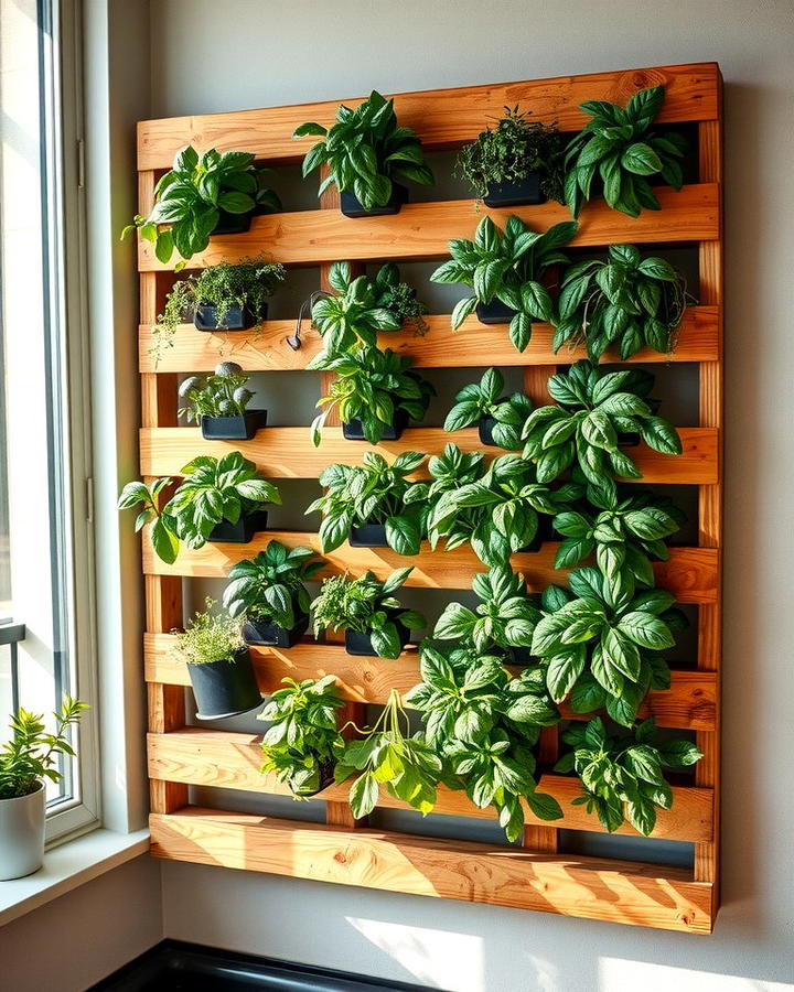 Vertical Herb Garden - 25 Pallet Garden Ideas