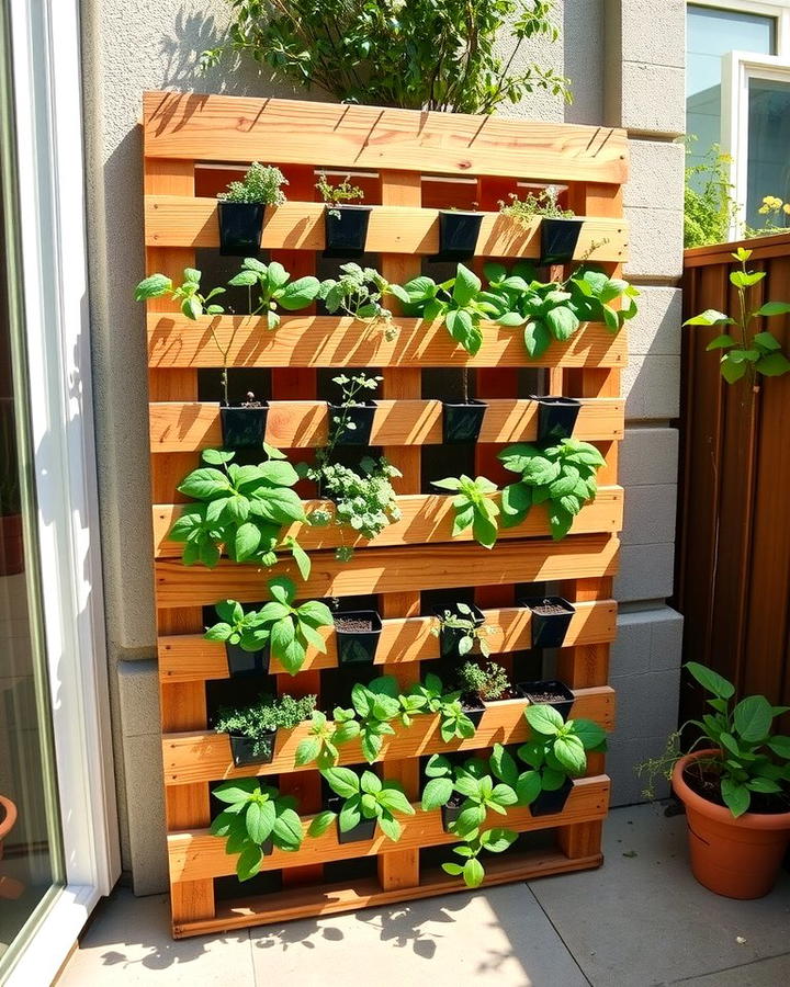 Vertical Herb Pallet Garden - 25 Vertical Pallet Garden Ideas