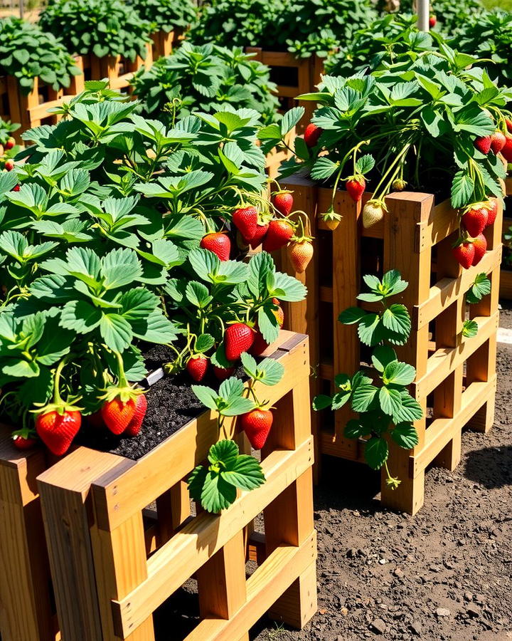 Vertical Pallet Planters for Small Spaces - 25 Strawberry Planter Ideas