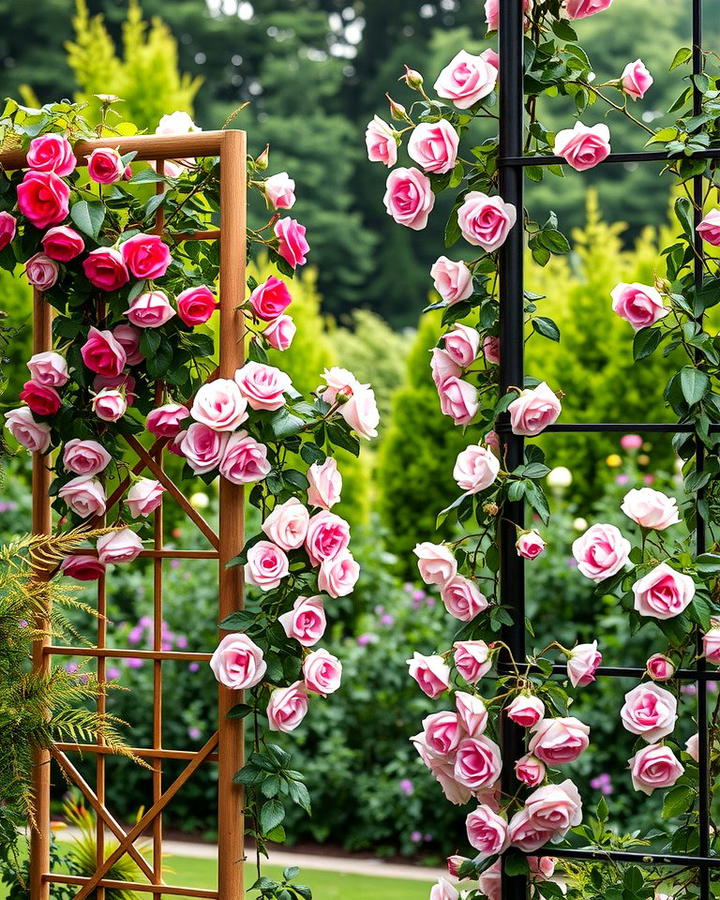 Vertical Rose Trellises - 25 Rose Garden Ideas