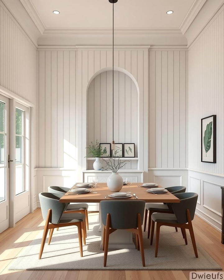 Vertical Shiplap for Height and Elegance - 25 Shiplap Dining Room Wall Ideas