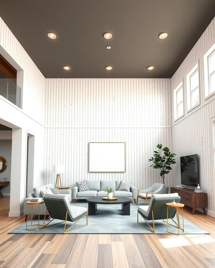 Vertical Shiplap for Height - 25 Shiplap Living Room Ideas