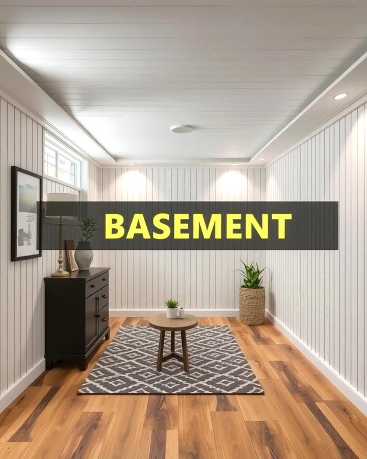 Vertical Shiplap for Modern Farmhouse Appeal - 30 Basement Wall Ideas