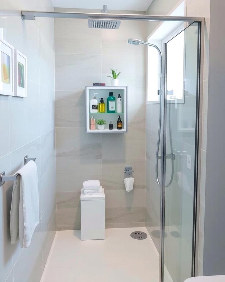 Vertical Shower Niche with Multiple Shelves - 25 Shower Niche Ideas