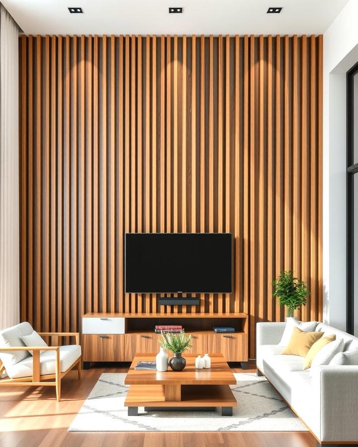 Vertical Slat Accent Wall - 25 Wood Accent Wall Ideas