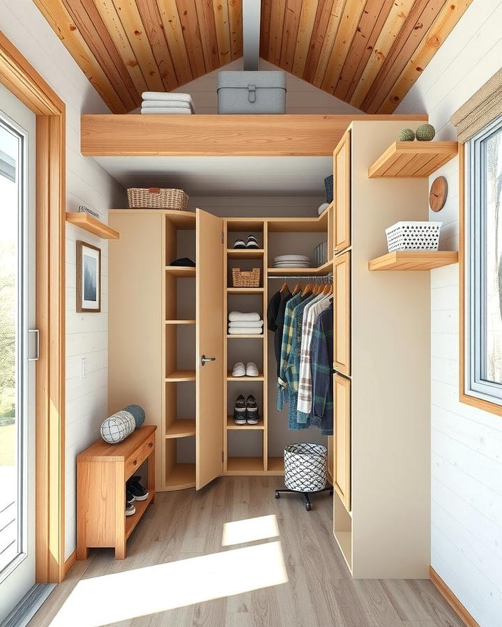 Vertical Storage Solutions - 25 One Room Cabin Interior Design Ideas