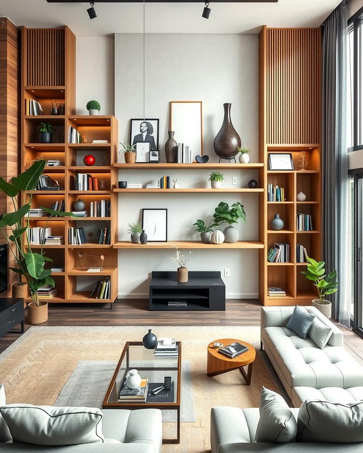 Vertical Storage Solutions - 30 Condo Living Room Ideas