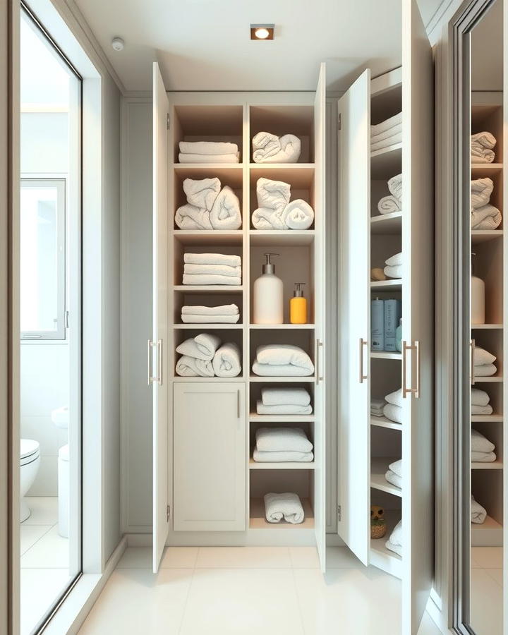 Vertical Storage Units - 25 Small Ensuite Design Ideas