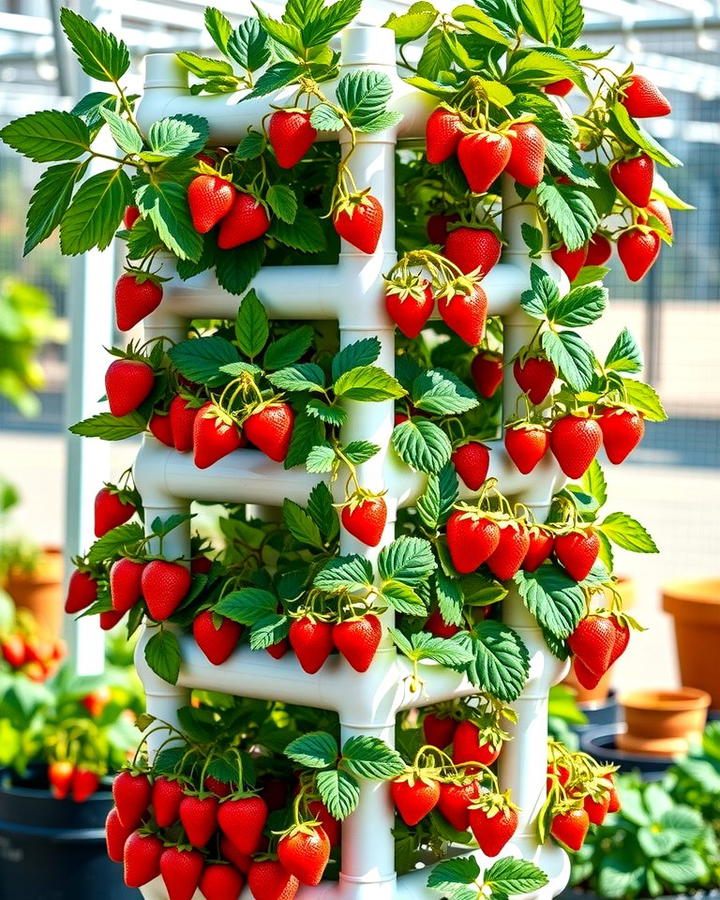 Vertical Strawberry Towers - 25 Strawberry Planter Ideas