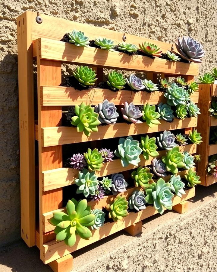 Vertical Succulent Pallet Garden - 25 Vertical Pallet Garden Ideas