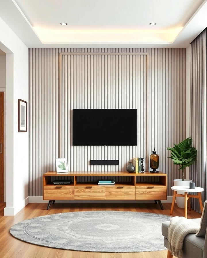 Vertical Wall Paneling to Frame the TV - 25 Small Living Room Ideas With Tv