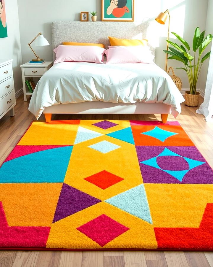 Vibrant Area Rugs - 30 80s Bedroom Ideas