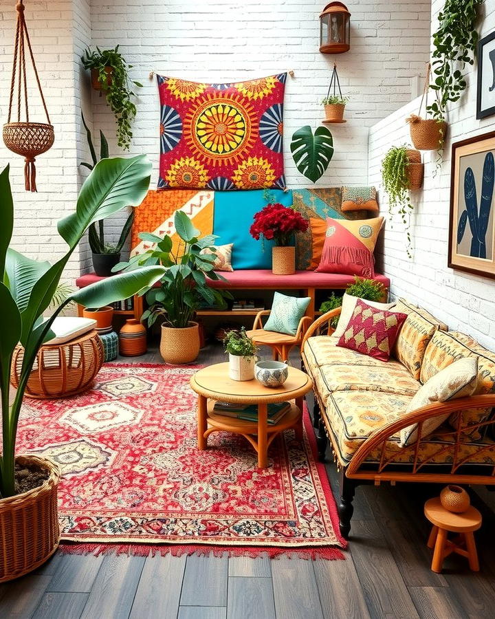 Vibrant Bohemian Retreat - 25 Sunken Living Room Ideas