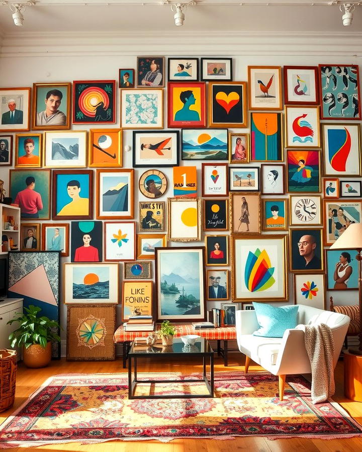 Vibrant Gallery Walls - 30 Bohemian Maximalist Decor Ideas