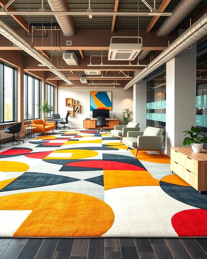 Vibrant Geometric Patterns - 25 Office Rug Ideas