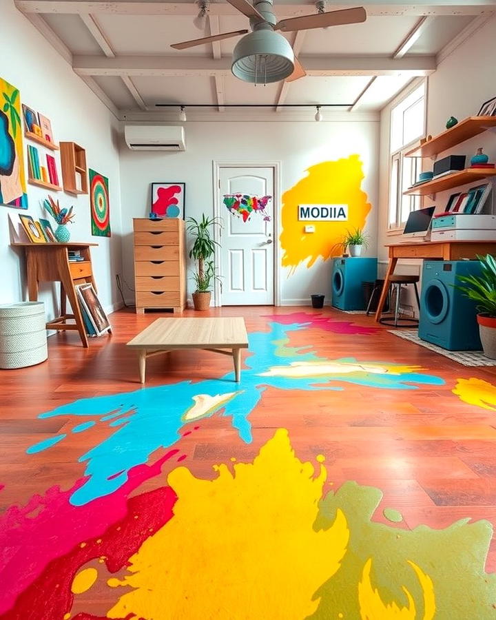 Vibrant Hues for Creative Spaces - 25 Stained Concrete Floors